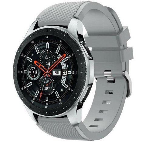 Curea ceas Smartwatch Samsung Galaxy Watch 46mm, Samsung Watch Gear S3, iUni 22 mm Silicon Grey